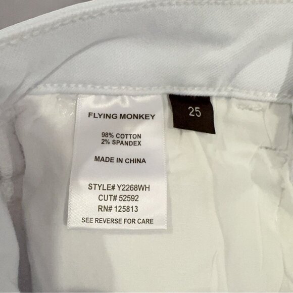 NWT Flying Monkey Denim Cotton Split Hem Mid Rise Crop Flare Jeans - Picture 7 of 12